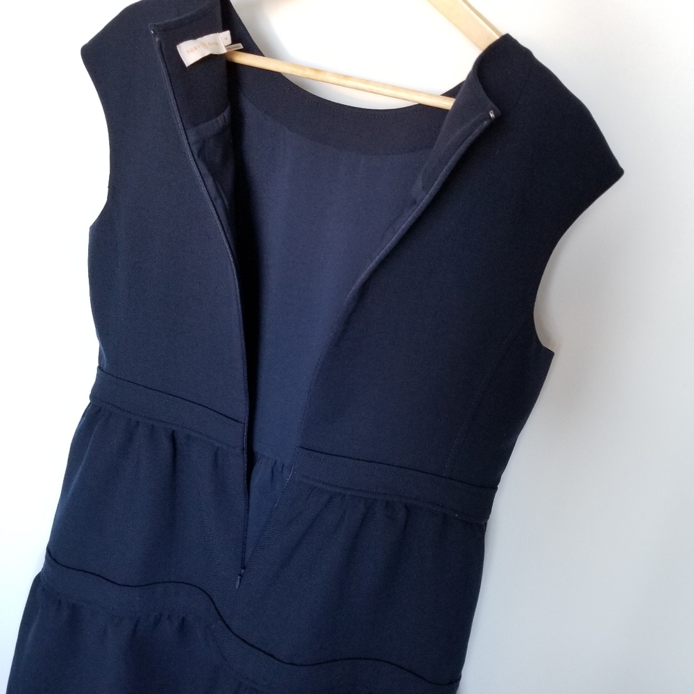 Tory Burch Navy Blue Bow Midi Dress - Picture 9 of 13